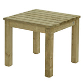 mooie vierkante tafel waar iedereen aan kan zitten bijzettafel terrastafel tuintafel voor het hele gezin FSC gekeurd hout recyclebaar gaat lang mee wel 15 jaar is stevig hout